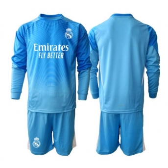 Billige Fotballdrakt Real Madrid Keeper Replika Hjemmedraktsett Barn 2025-26 Langermet (med bukser)